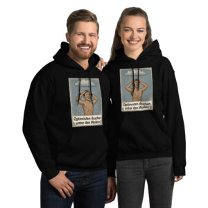 Unisex-Kapuzenpullover Pessimisten stehen im Regen…