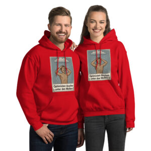 Unisex-Kapuzenpullover Pessimisten stehen im Regen…
