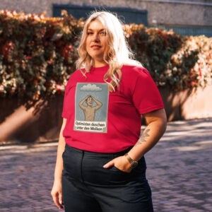 Unisex-Bio-Baumwoll-T-Shirt Pessimisten stehen im Regen…